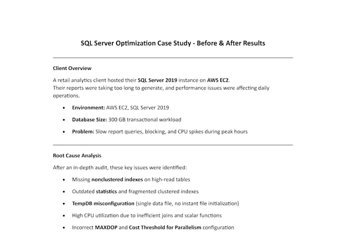 fix and optimize your sql server performance